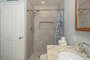 Newly remodeled walk in shower with clean white towels provided when you arrive.