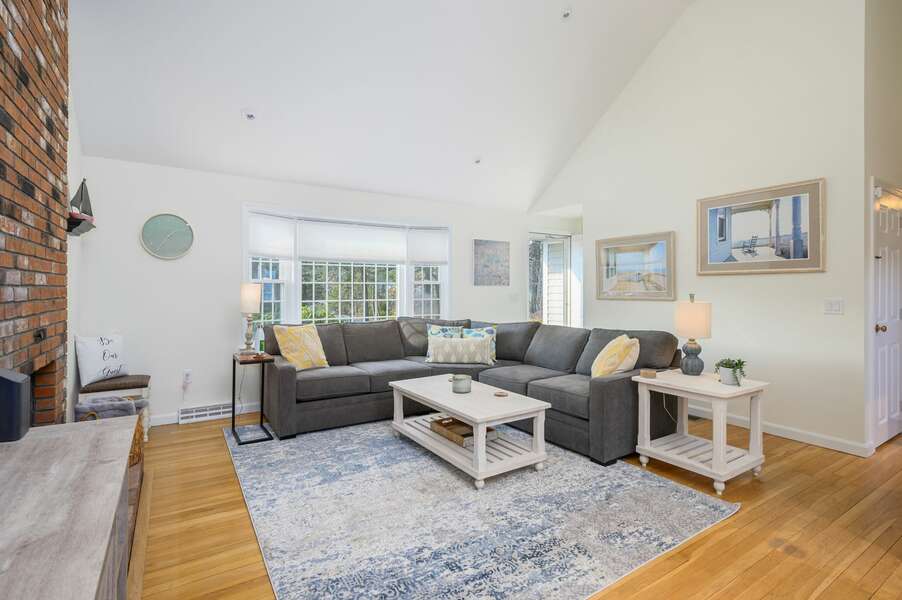 Bright and open living room with large sectional sofa-7 Deer Run Rd-Harwich- Cape Cod