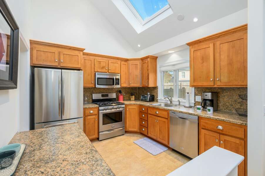 All stainless appliances and natural light from the skylight-7 Deer Run Rd-Harwich- Cape Cod