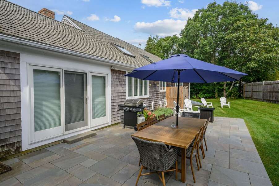 Lovely patio with grill , table , umbrella and fire table-7 Deer Run Rd-Harwich-Cape Cod