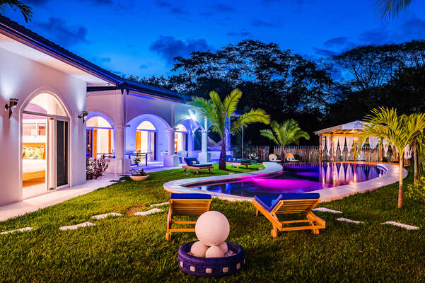 Enjoy the breathtaking night views by the pool!