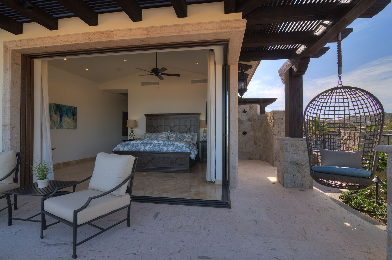Bedroom with Outdoor Amenities in Casa Bella Villa