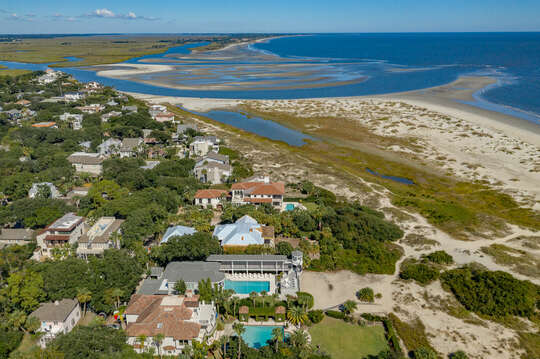 Aerial View of Summer Breeze Villa and Ocean