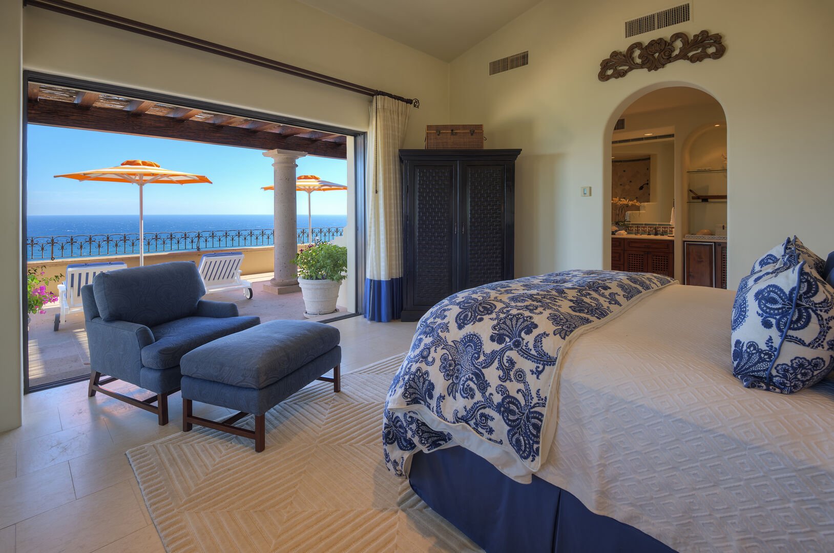 Bedroom with ocean views