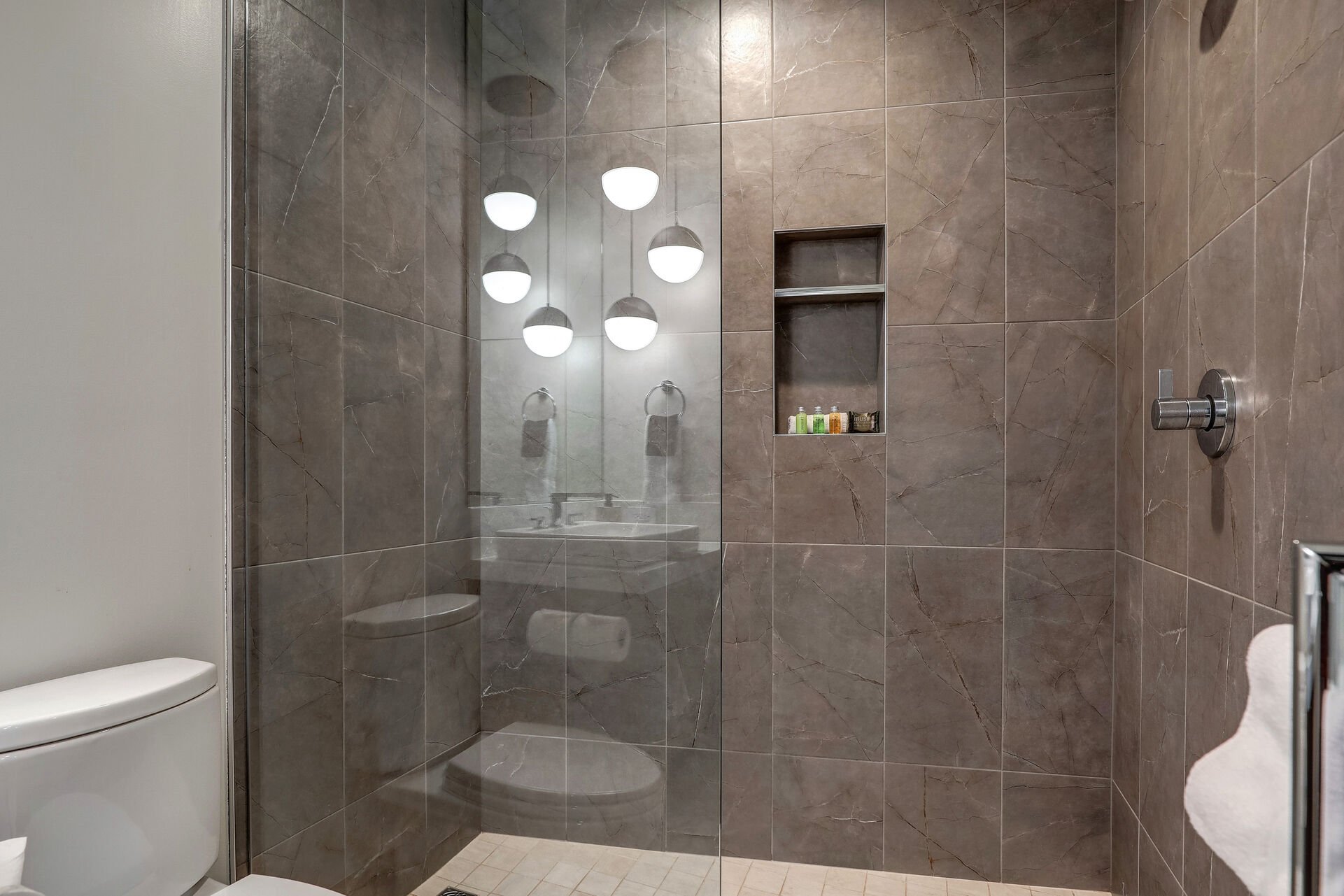 Bedroom 1 Bathroom with tiled shower