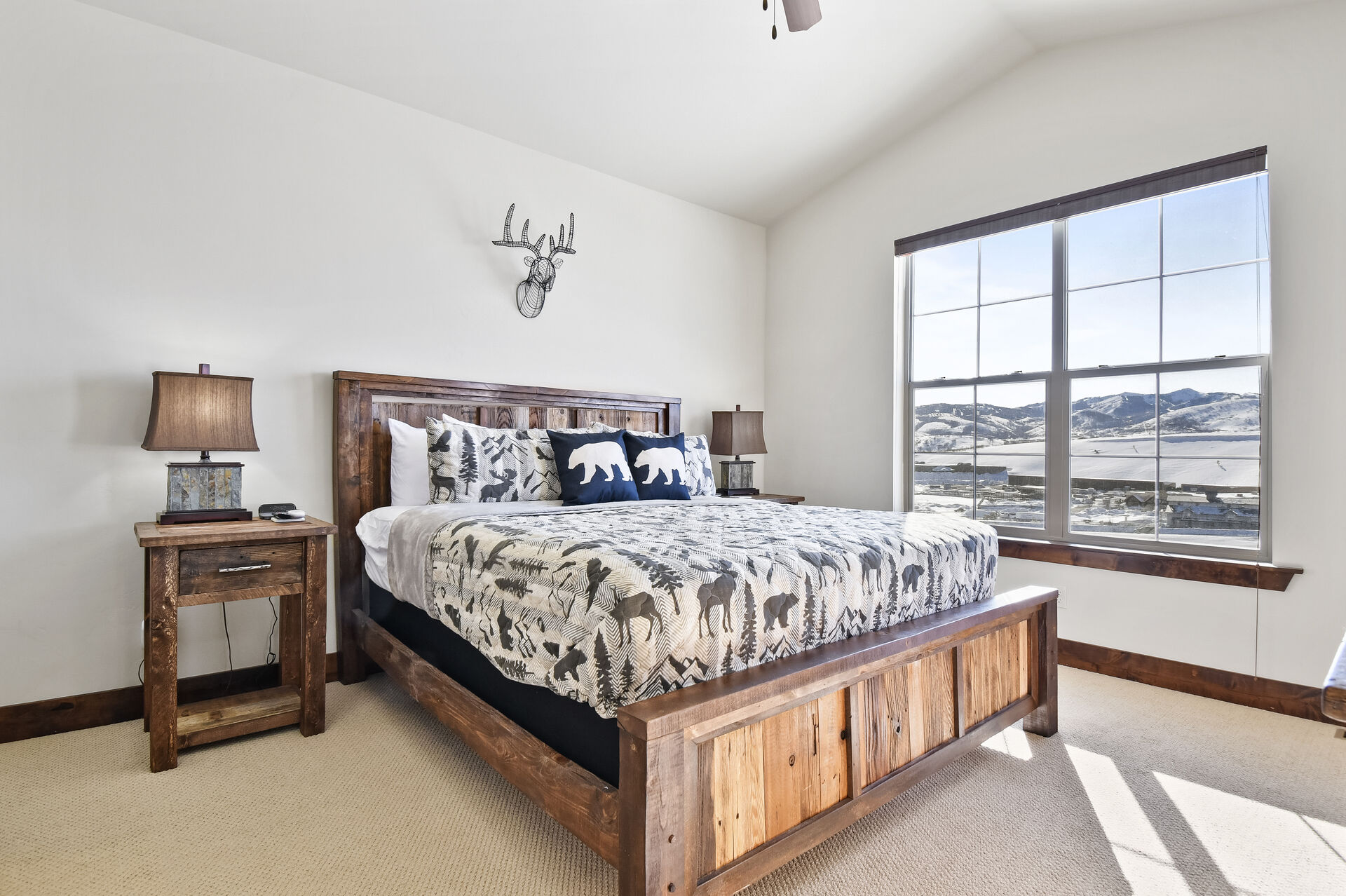 Master bedroom with views of the mountains