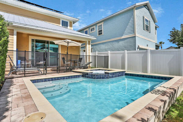 Soak up the Florida sunshine while you swim in the private pool