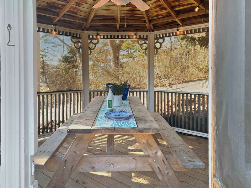 Plenty of room for everyone to enjoy some Burgers in the Gazebo at 24 Follins Pond-Dennis-Cape Cod