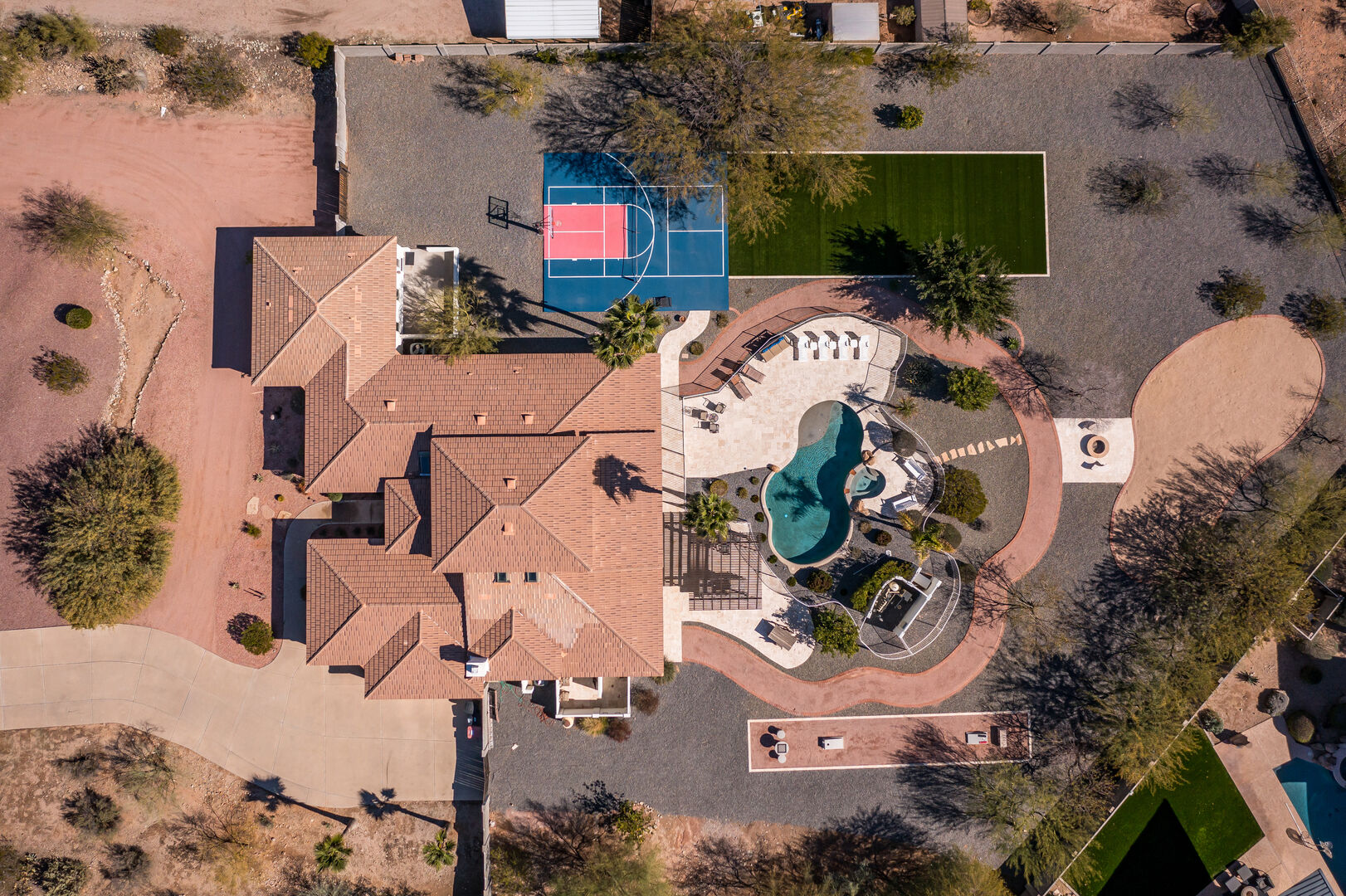 Aerial photo of Paradise Heights Retreat.