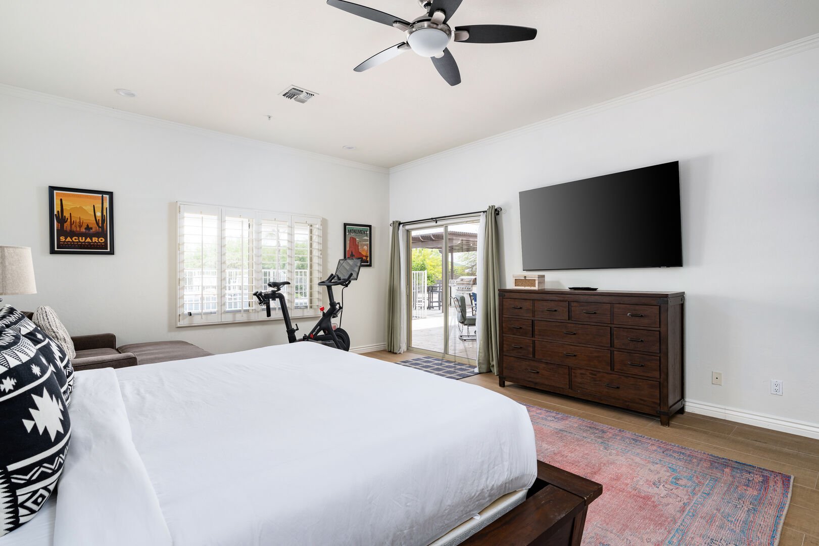 Main Suite w/ King Bed and Exercise Bike