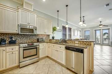 Full furnished kitchen with everything you need to cook for larger groups.