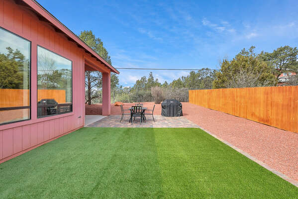 Private Yard with Artificial Turf