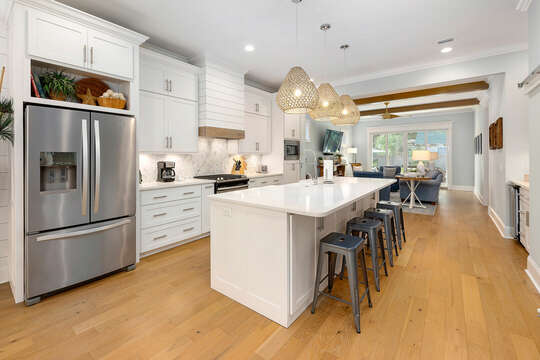 Bright Kitchen with an island for gathering together