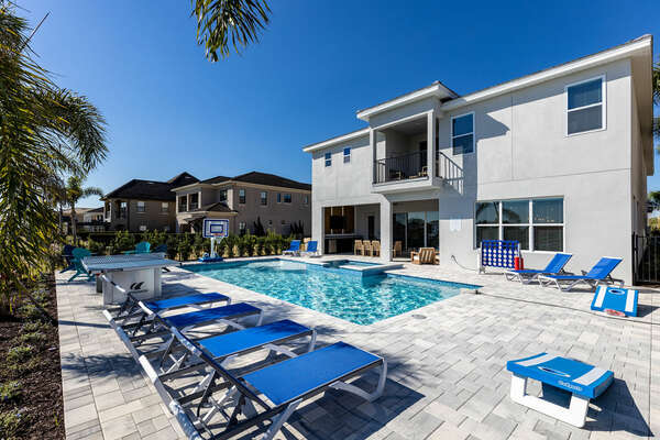 This pool deck is sure to provide hours of fun and relaxtion for everyone!