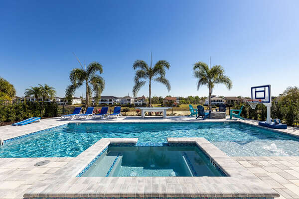 Soak up the Florida sunsine with a refreshing swim in the private pool.