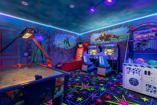 Enjoy countless hours of fun in the games room with professional arcades