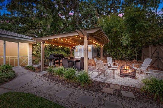 The outdoor space at the Drift Away Cottage is magical!