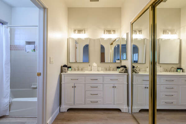 Master En Suite Bath 2 with a Dual Sink Vanity and Separate Tub/Shower