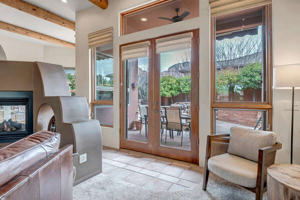 French Doors to the Private Yard