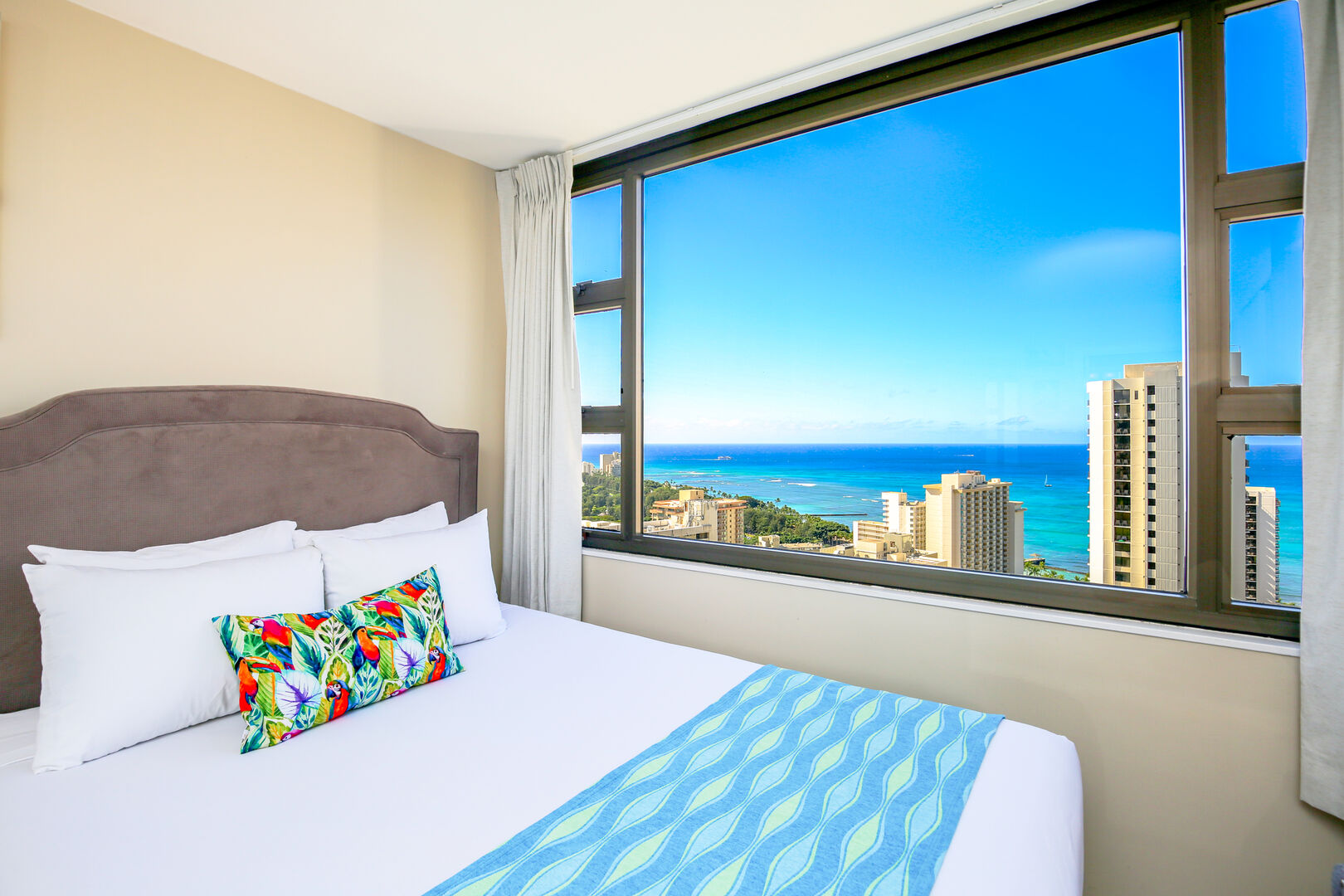 Enjoy the ocean view from the bedroom
