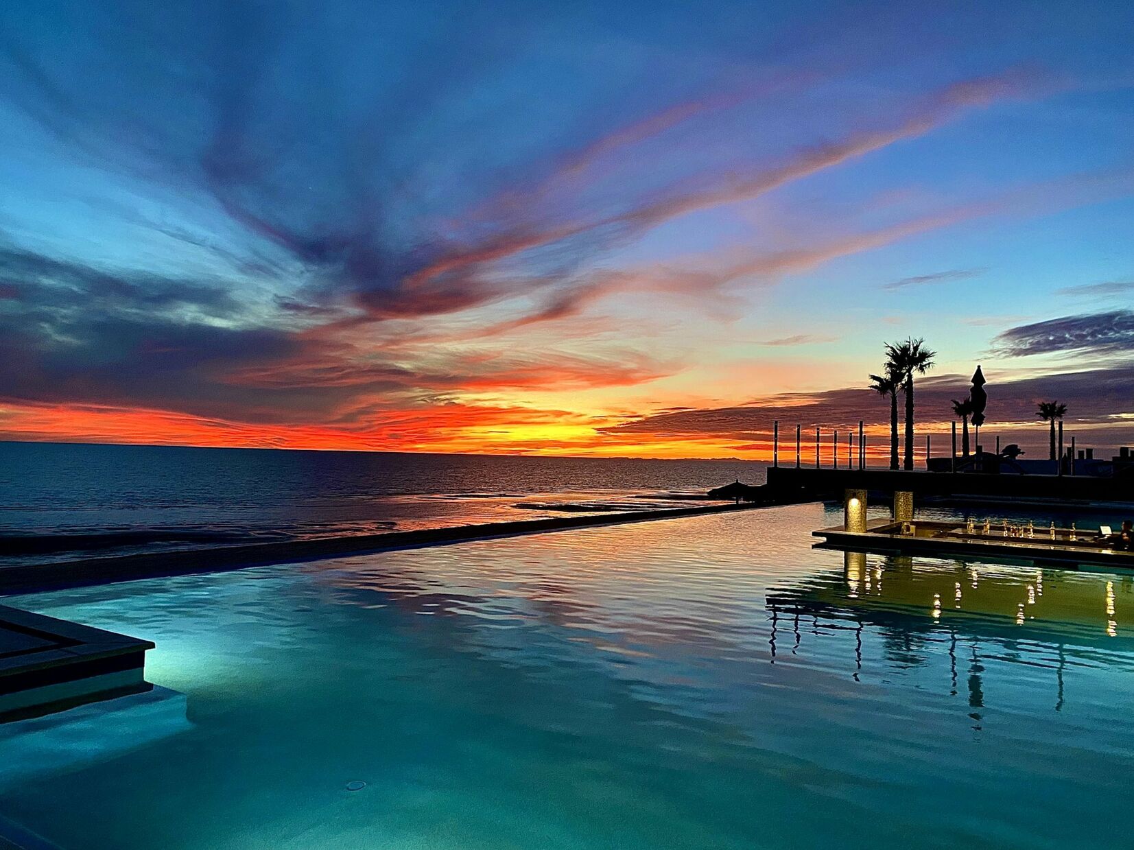 Sunset views from the main pool