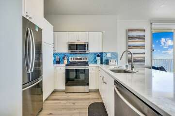 Beautiful kitchen with stainless steel appliances
