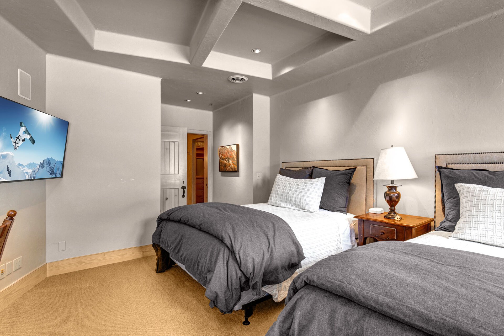 Lower Level Bedroom 4 with two queen beds, 55