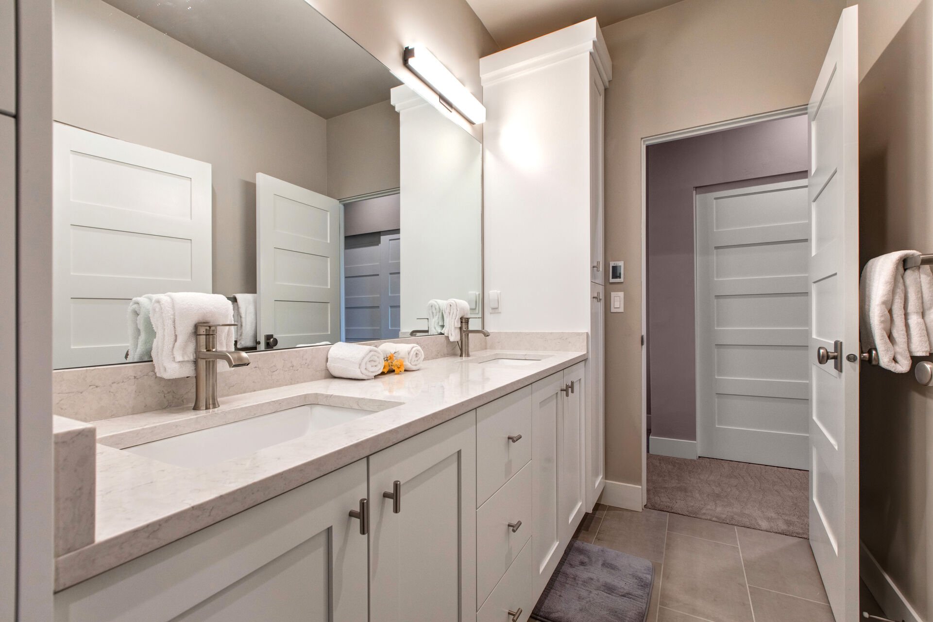 Jack-n-Jill Bath with Two Sinks and a Separate Shower