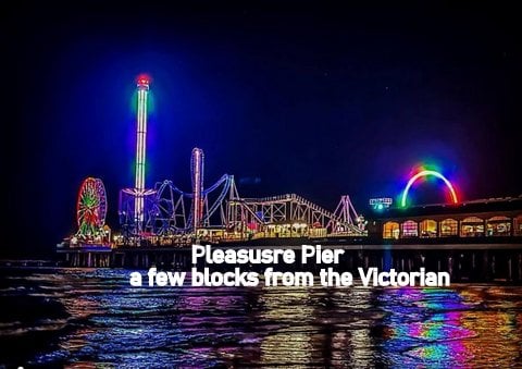 Pleasure Pier, Galveston's theme park over the water. Amazing place at night after a day at the beach