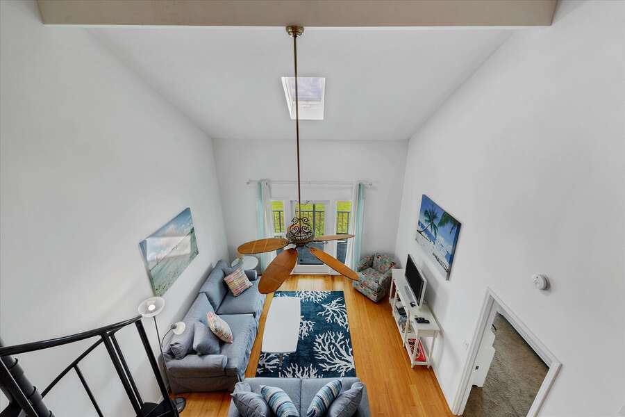 Open loft space overlooks the living area