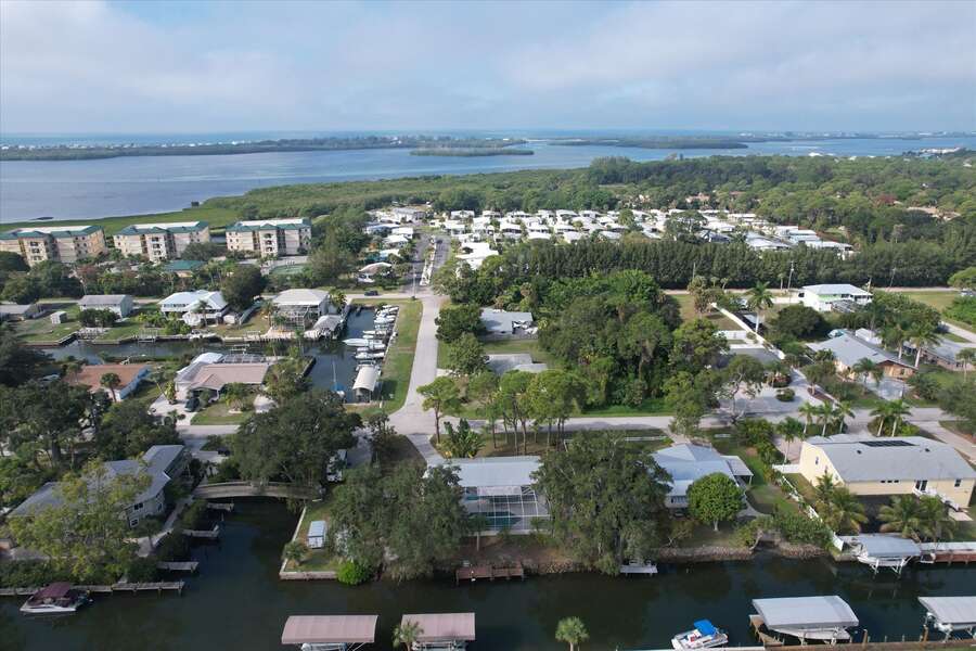 Aerial view of canal and access to Lemon Bay