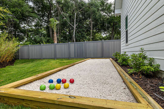 Enjoy a game of bocce ball at with your very own court!