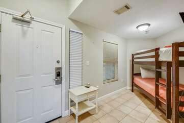 Bunk area as you walk into the unit