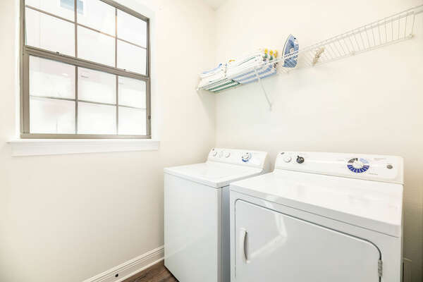 For your convenience, the villa has a full-sized washer and dryer