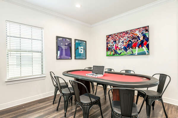 The professional poker table will be a favorite for adults
