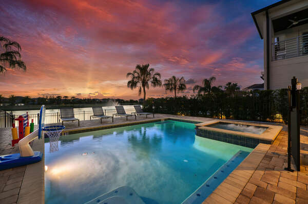 Enjoy gorgeous sunset views over the water
