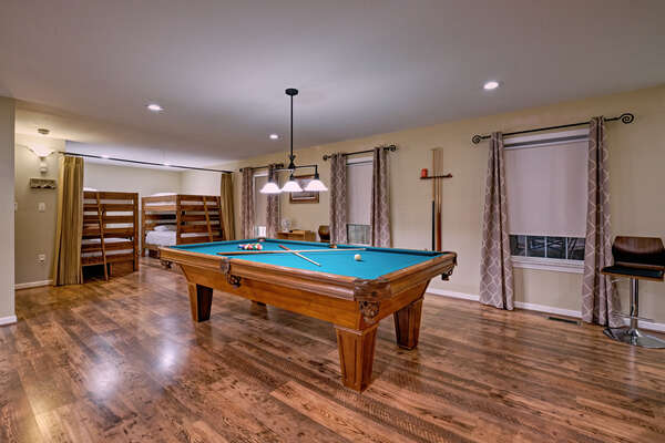 Pool Table and Bunk Beds