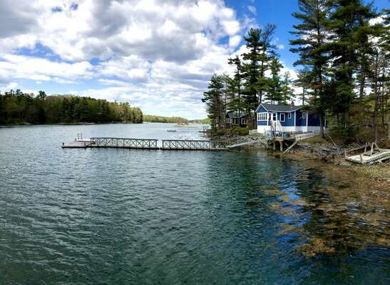 A view of the cottage from a distance.
