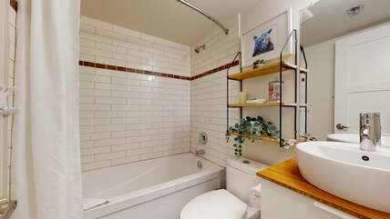 Freshly Renovated Bathroom w/ Shower over Tub