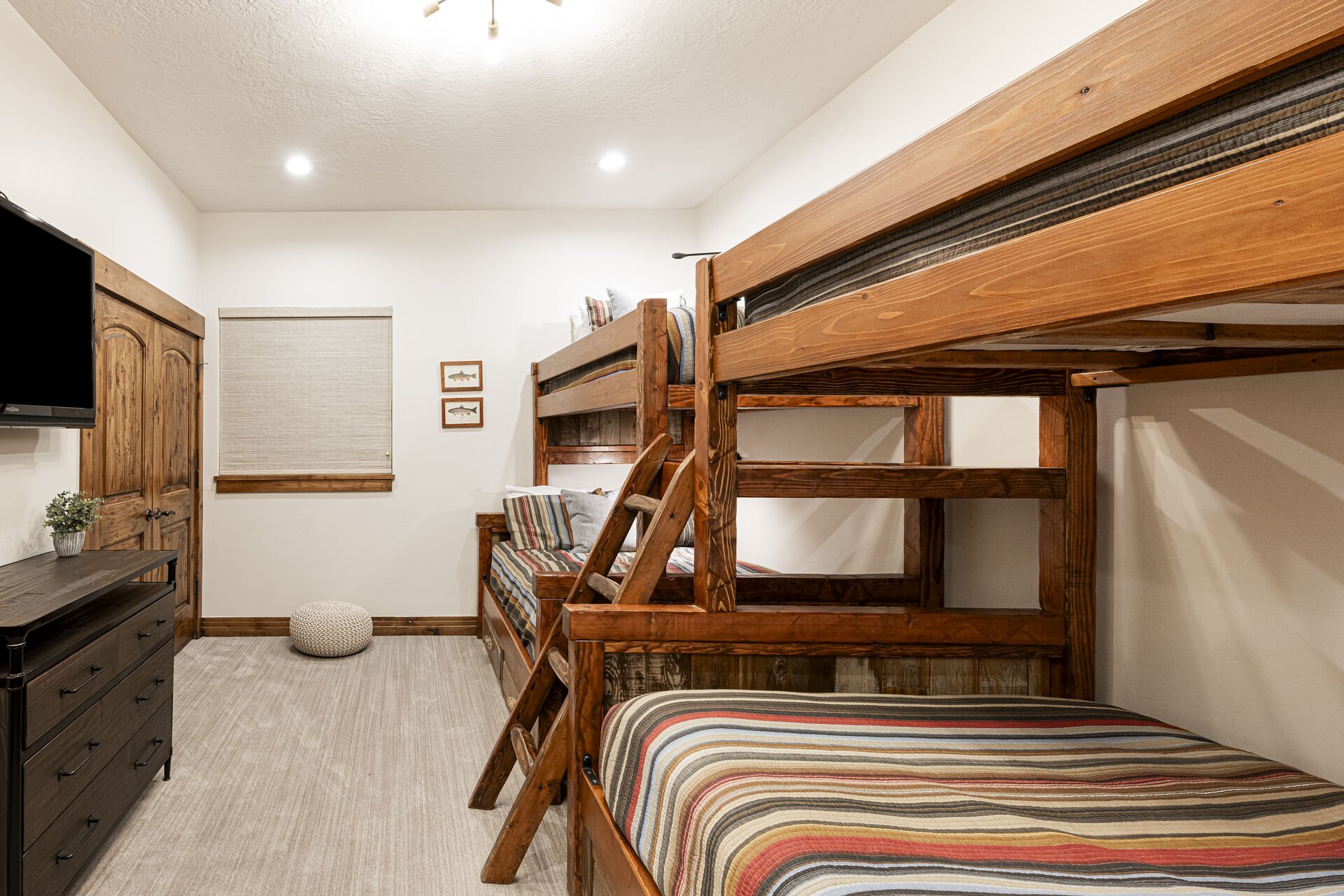 Bedroom 4 with (2) twin over full bunkbeds, TV, and en suit bath