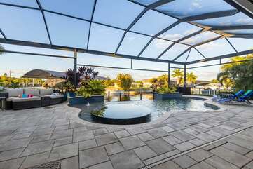 Luxury pool in vacation rental.