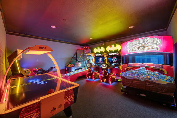 The games room features professional arcades that will ensure hours of fun for the whole family