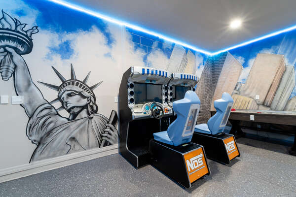 Garage has been converted to a spectacular New York themed games room