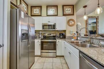 Kitchen with updated, stainless steel appliances