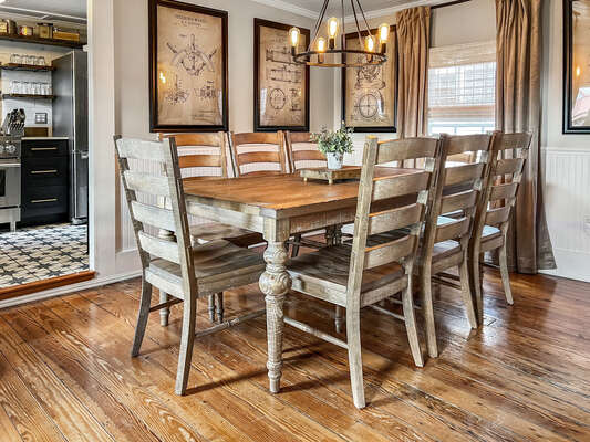 This beautifully designed dining room leads into the open kitchen completely updated with the latest appliances and cookware.