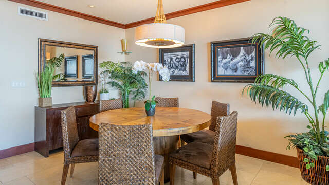 well designed dining room and table in vacation rental at Ko Olina
