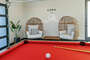 Game room lounge with pool table