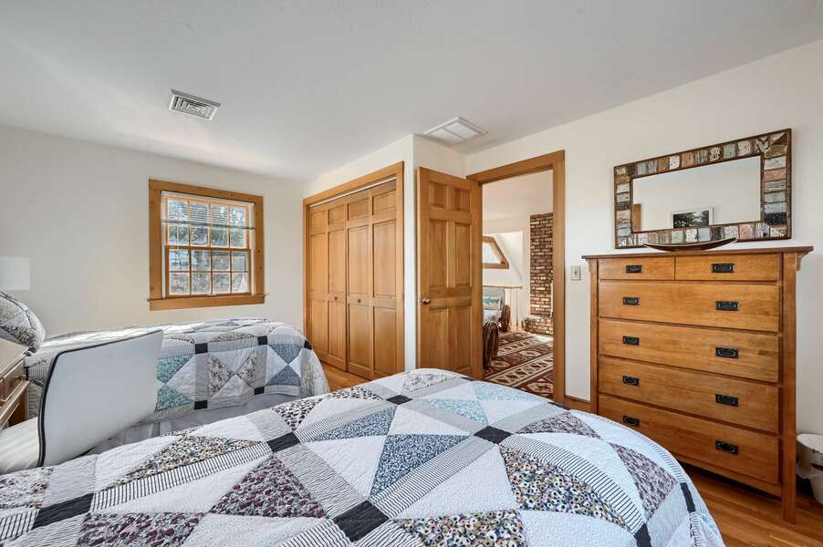 Bedroom #3 with 2 Twin beds , dresser and closet-132 Horizon Dr - Chatham- Cape Cod