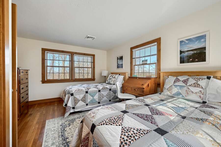 Bedroom #3 with 2 twin beds, desk and dresser-132 Horizon Dr - Chatham- Cape Cod