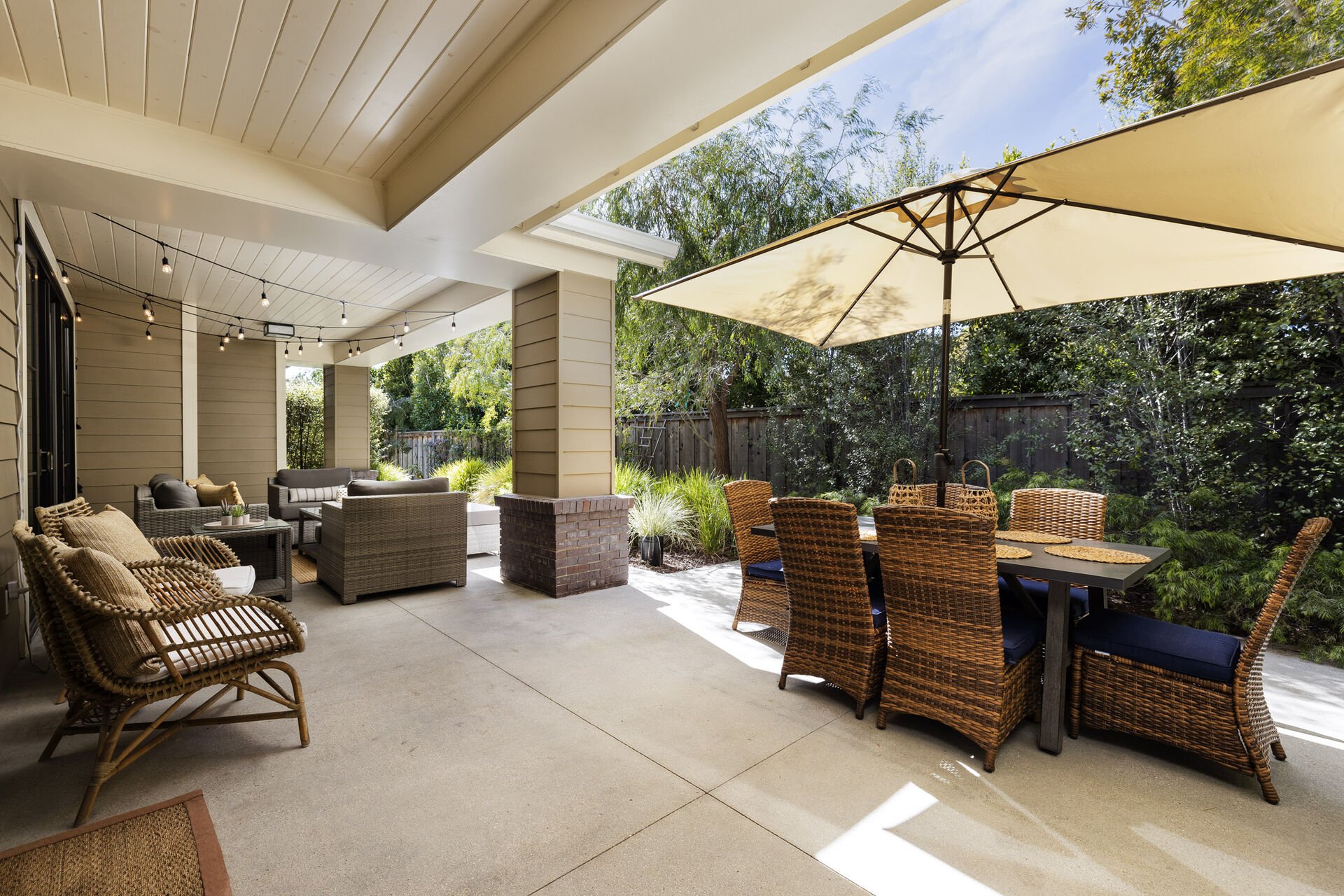 Large covered patio